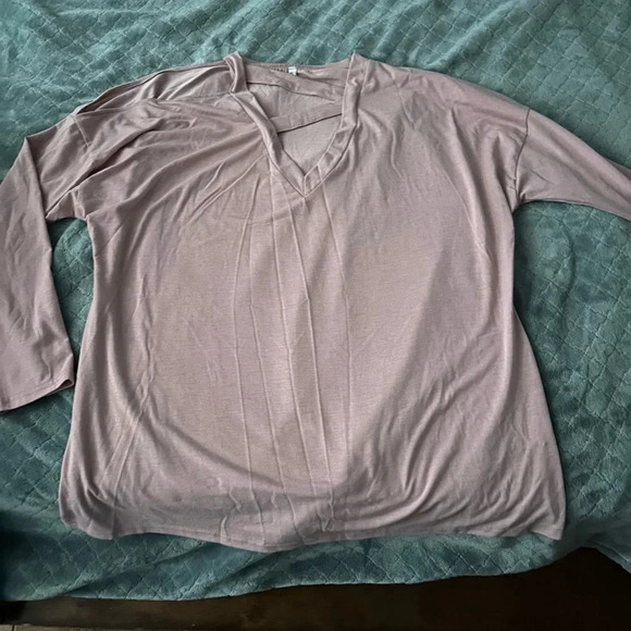 Unbranded Blush Pink L/S cold shoulder (1-side) and criss-cross neckline. XL - Picture 5 of 6